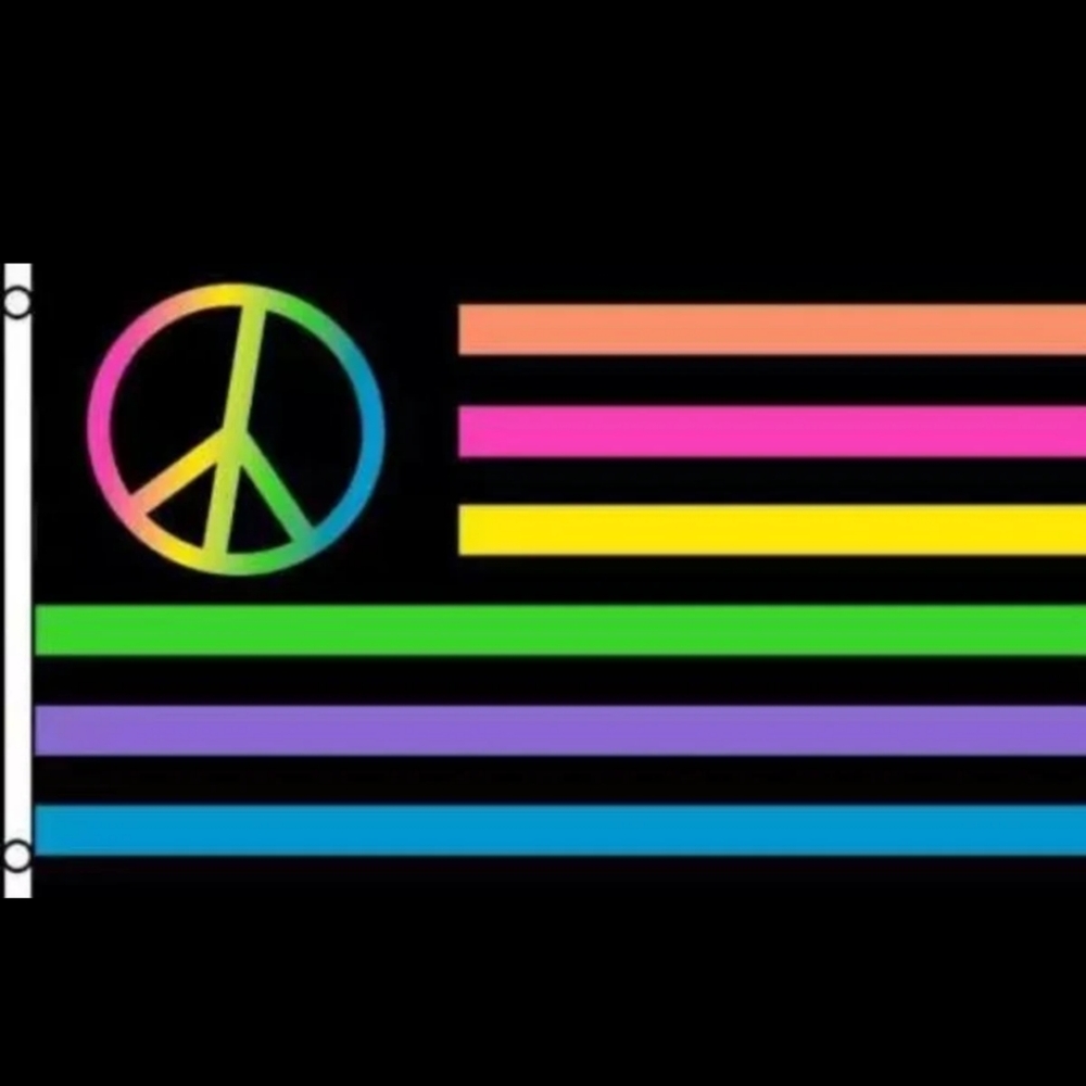 Peace Sign Rainbow Bright US Flag